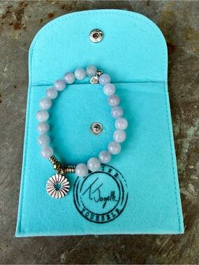 T Jazelle Lavender Beaded Angel Cutout Charm Bracelet